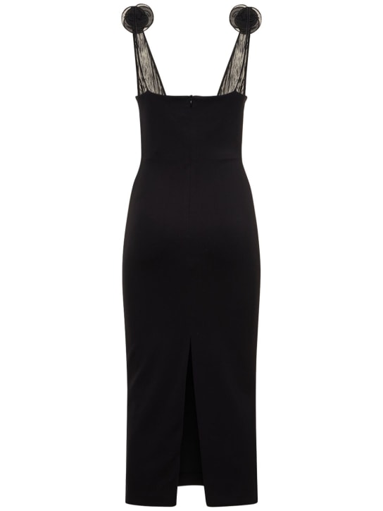 Magda Butrym: Jersey midi dress w/roses - Black - women_4 | Luisa Via Roma