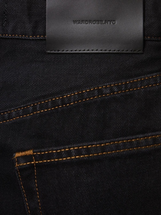 Wardrobe.nyc: Jeans larghi vita bassa in cotone - Nero - women_1 | Luisa Via Roma