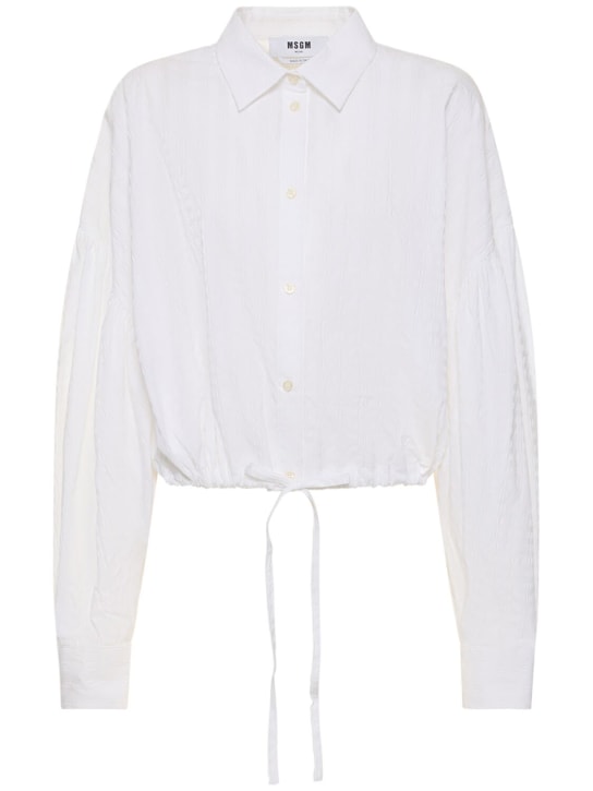 MSGM: Cotton poplin shirt - White - women_0 | Luisa Via Roma