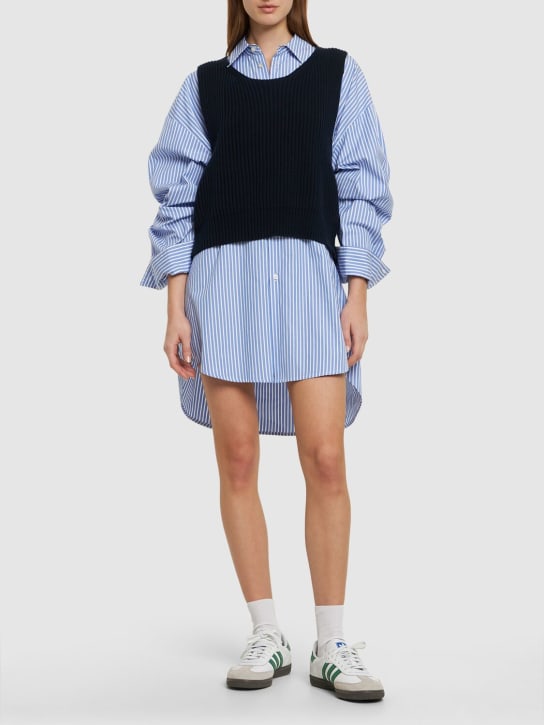 MSGM: Cotton mini dress - Blue - women_1 | Luisa Via Roma