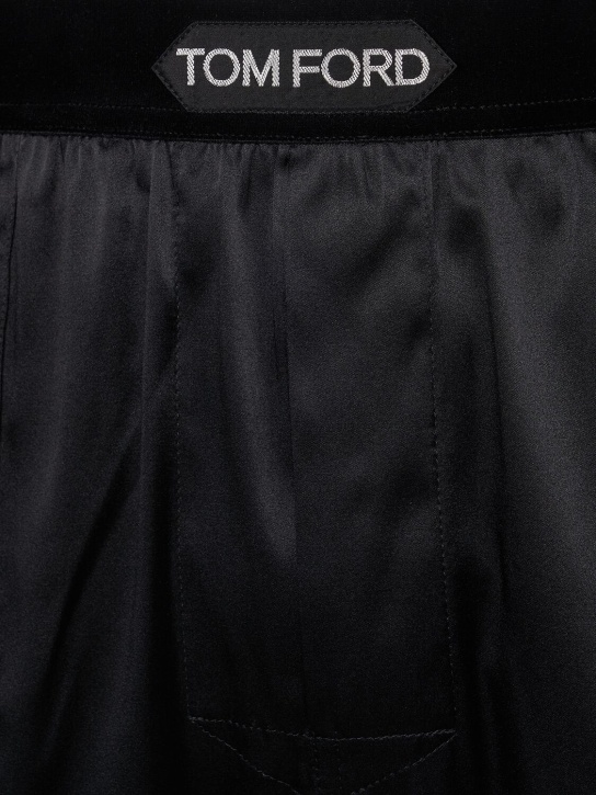 Tom Ford: Silk satin pajama pants - Black - men_4 | Luisa Via Roma