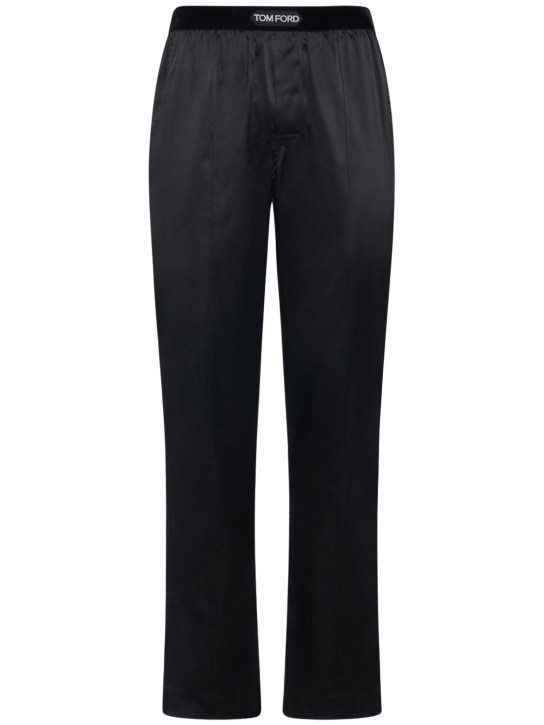 Tom Ford: Silk satin pajama pants - Black - men_0 | Luisa Via Roma