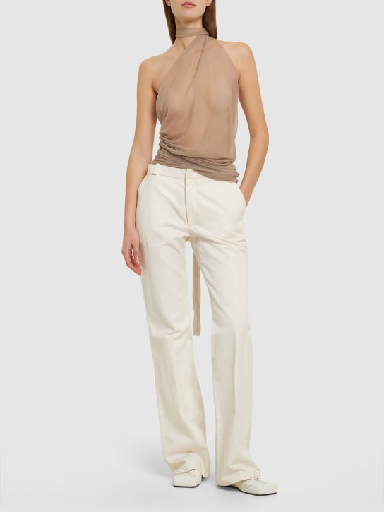 Ludovic de Saint Sernin: Sheer chiffon halter neck top - women_1 | Luisa Via Roma