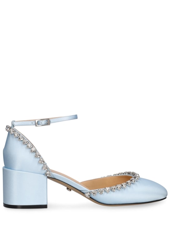Mach & Mach: 55mm Audrey satin heels - Light Blue - women_0 | Luisa Via Roma