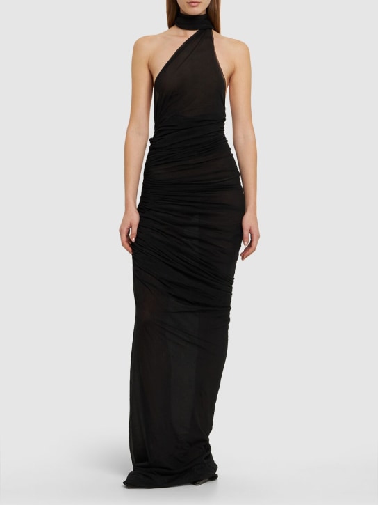 Ludovic de Saint Sernin: Mesh draped long dress - women_1 | Luisa Via Roma