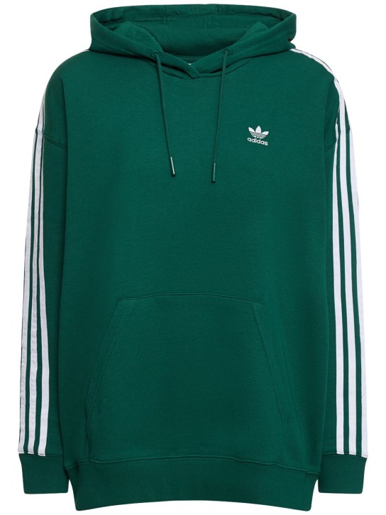 adidas Originals: Oversize 3 Stripe hoodie - Green - women_0 | Luisa Via Roma