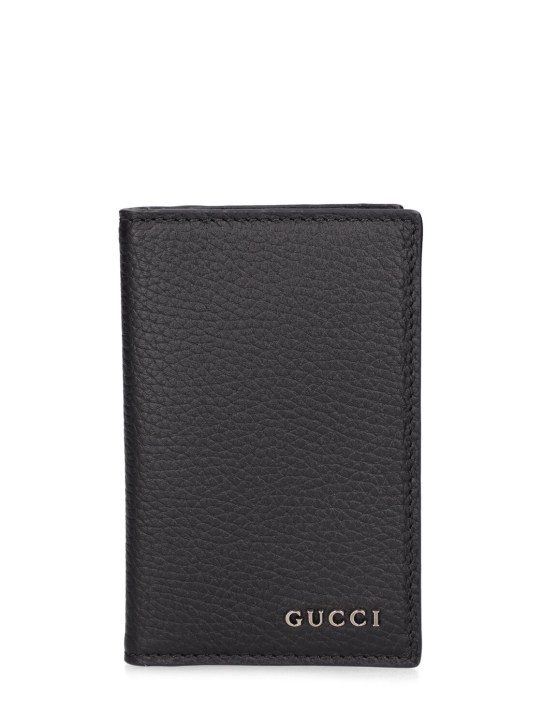 Gucci: レザーカードケース - ブラック - men_0 | Luisa Via Roma