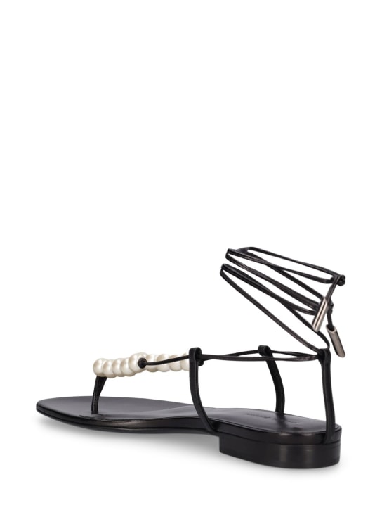 Magda Butrym: Sandali bassi in pelle / decorazioni 10mm - women_3 | Luisa Via Roma
