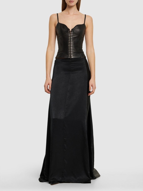 Ludovic de Saint Sernin: Leather lace-up bustier top - women_1 | Luisa Via Roma