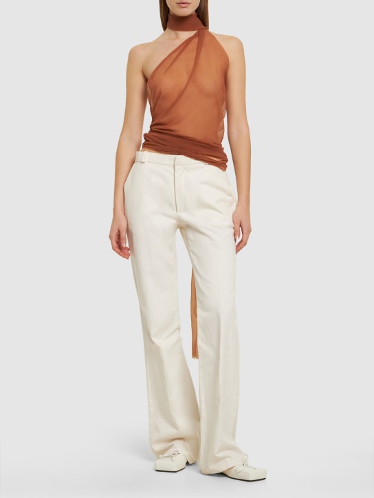 Ludovic de Saint Sernin: Sheer chiffon halter neck top - women_1 | Luisa Via Roma