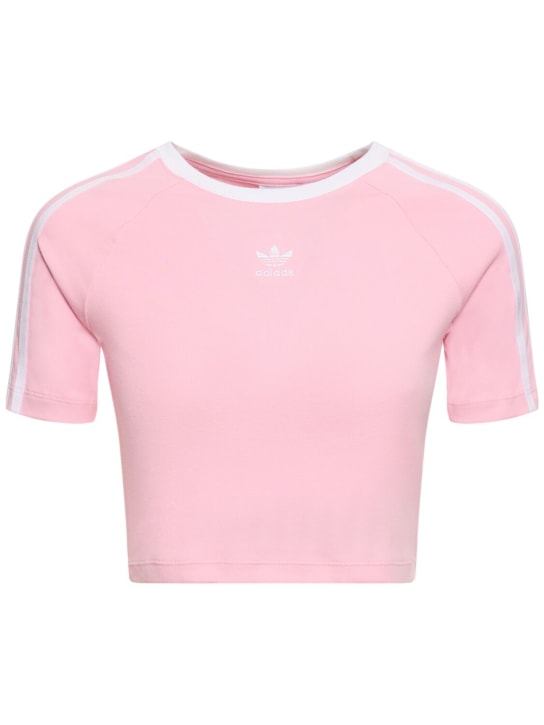 adidas Originals: 3 Stripe baby t-shirt - Pembe - women_0 | Luisa Via Roma