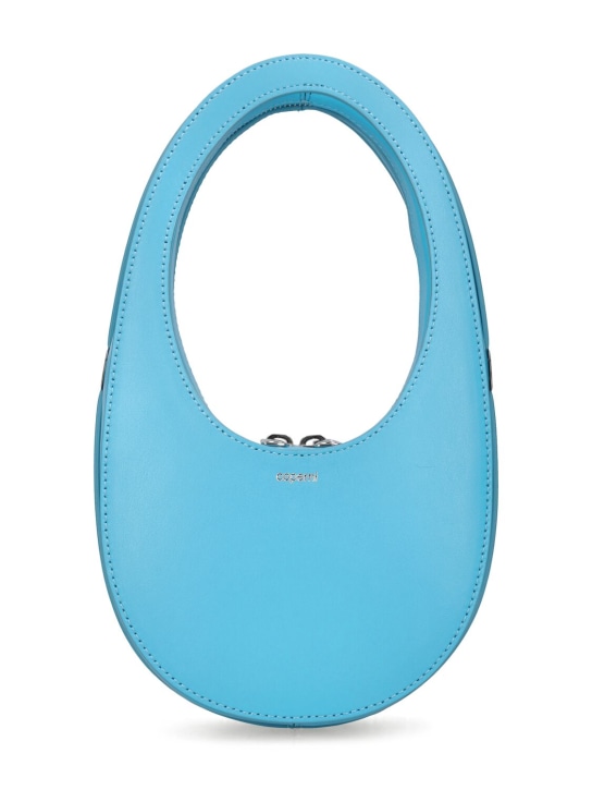 Coperni: Mini Swipe crossbody leather bag - Blue - women_0 | Luisa Via Roma