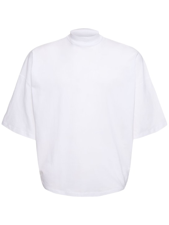 Jil Sander: T-shirt boxy fit in jersey di cotone - Bianco - men_0 | Luisa Via Roma