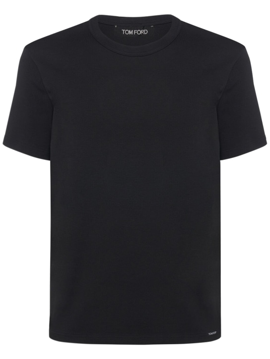Tom Ford: T-shirt à col ras-du-cou en jersey de coton - men_0 | Luisa Via Roma