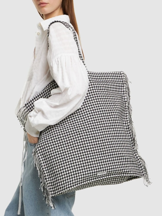 MSGM: Maxi tote cotton bag - Black - women_1 | Luisa Via Roma
