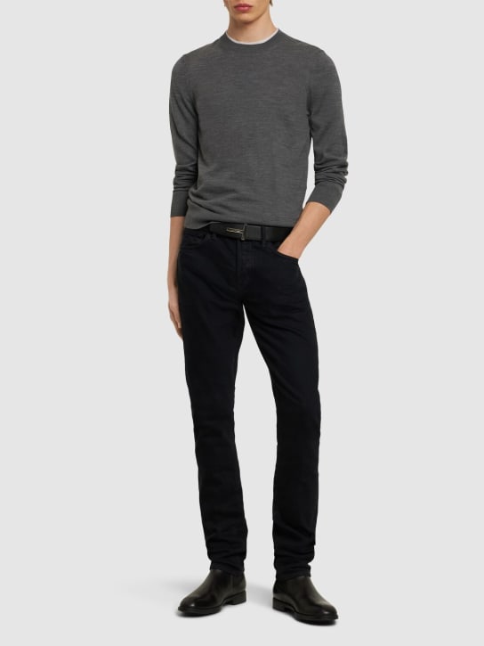 Tom Ford: Strickpullover aus extrafeiner Wolle - Light Charcoal - men_1 | Luisa Via Roma