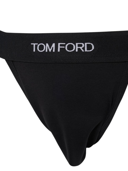 Tom Ford: 棉质平纹针织下体弹力护身 - 黑色 - men_1 | Luisa Via Roma
