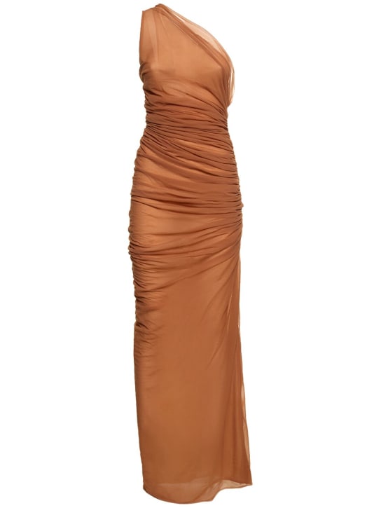 Ludovic de Saint Sernin: Mesh draped long dress - women_0 | Luisa Via Roma