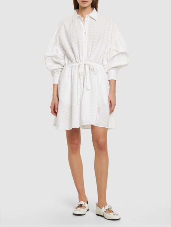 MSGM: Mini-robe en coton - Blanc - women_1 | Luisa Via Roma