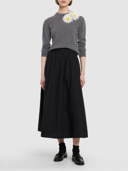 MSGM: Cotton midi skirt - Black - women_1 | Luisa Via Roma