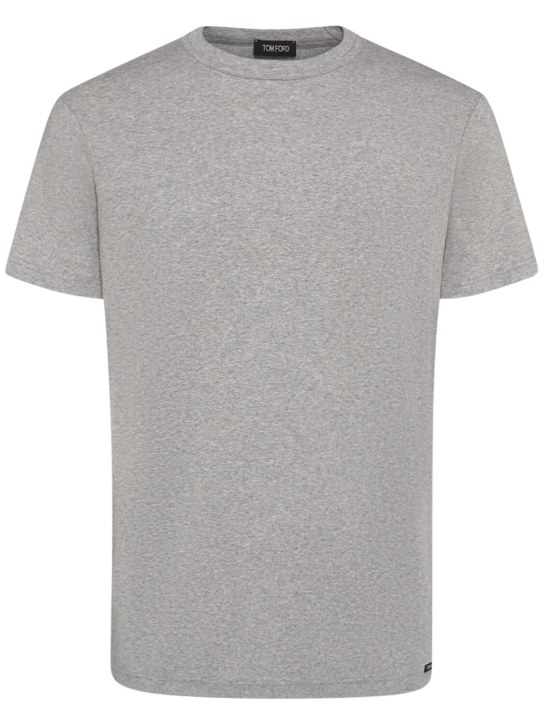 Tom Ford: Cotton jersey crewneck t-shirt - Grey - men_0 | Luisa Via Roma
