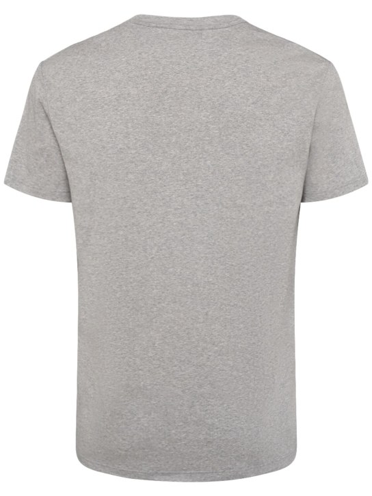 Tom Ford: 棉质平纹针织圆领T恤 - 灰色 - men_1 | Luisa Via Roma