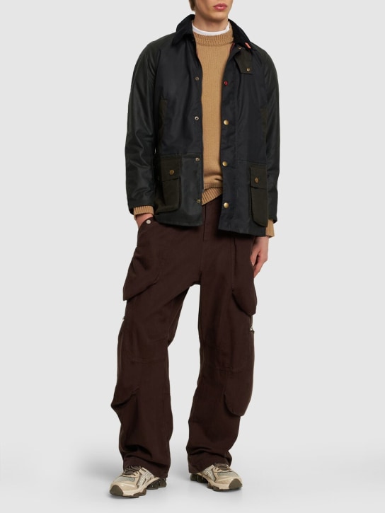 BARBOUR: Chinese New Year Ashby waxed jacket - Navy/Green - men_1 | Luisa Via Roma