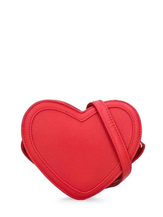 Molo: Heart faux leather shoulder bag - Red - kids-girls_0 | Luisa Via Roma