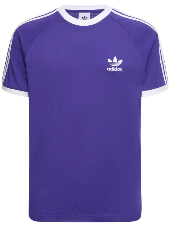 adidas Originals: T-shirt 3-Stripes in cotone - Viola - men_0 | Luisa Via Roma