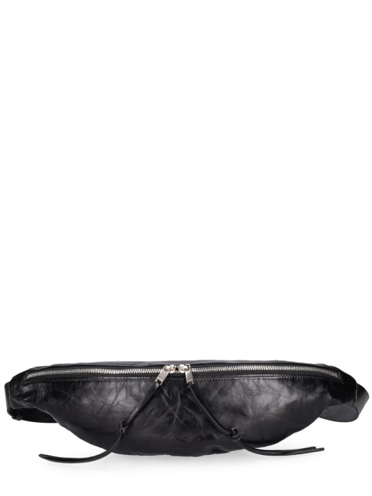 Jil Sander: Leather belt bag - Siyah - men_0 | Luisa Via Roma