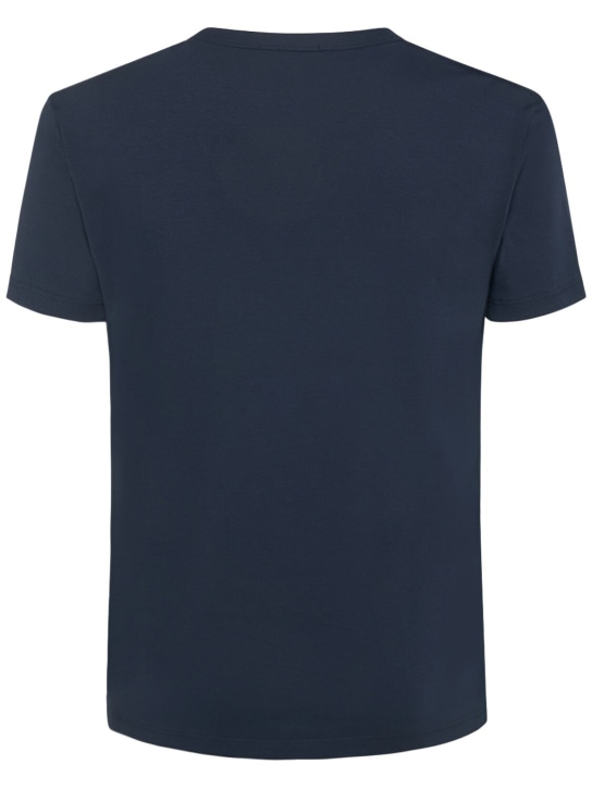 Tom Ford: Camiseta de algodón jersey - Azul Marino - men_1 | Luisa Via Roma