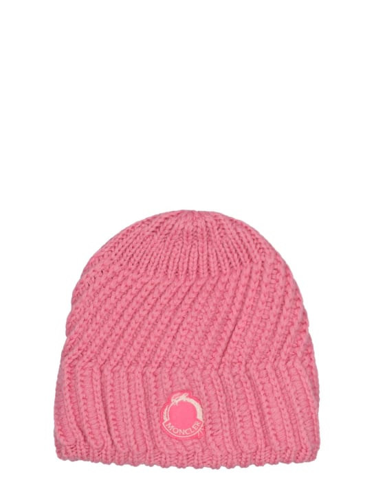 Moncler: CNY Wool blend beanie - Pink - women_0 | Luisa Via Roma