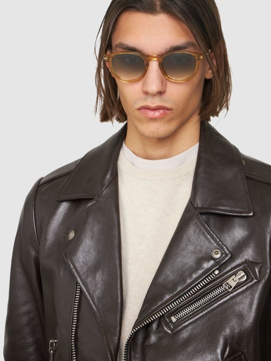DB Eyewear by David Beckham: Runde Sonnenbrille aus Acetat „DB“ - Gelb/Grau - men_1 | Luisa Via Roma
