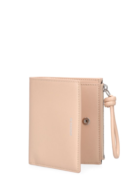 Jil Sander: Mini embossed leather wallet - Pink - women_1 | Luisa Via Roma