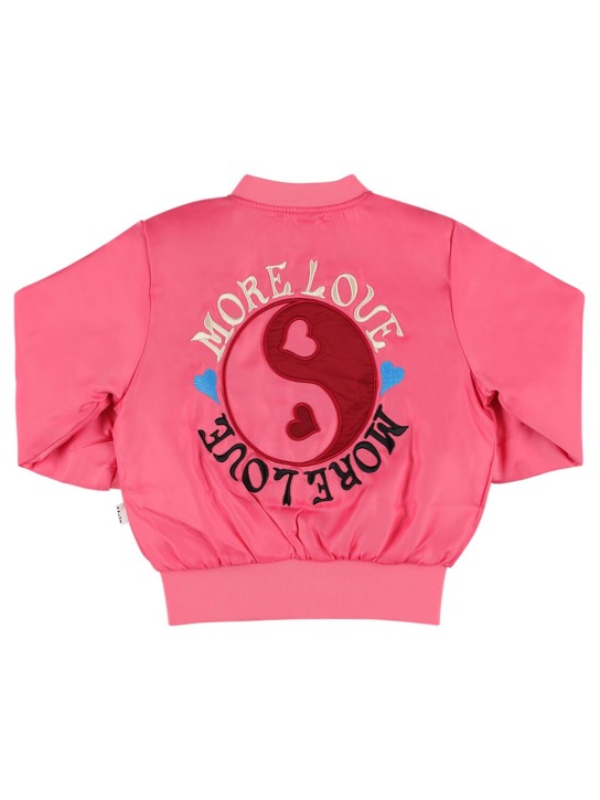 Molo: 자수 나일론 봄버 재킷 - 자홍색 - kids-girls_0 | Luisa Via Roma
