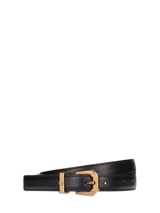 Versace: Cinturón de piel 20mm - Black/Oro - women_0 | Luisa Via Roma