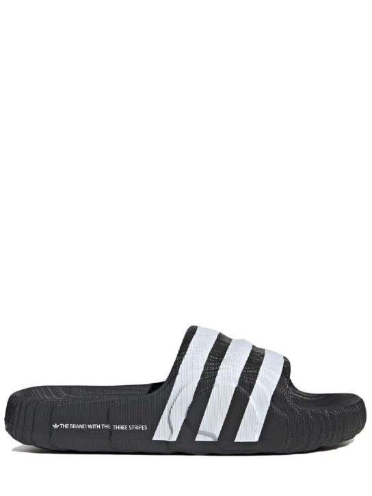 adidas Originals: Adilette 22 slide sandals - Black/White - men_0 | Luisa Via Roma