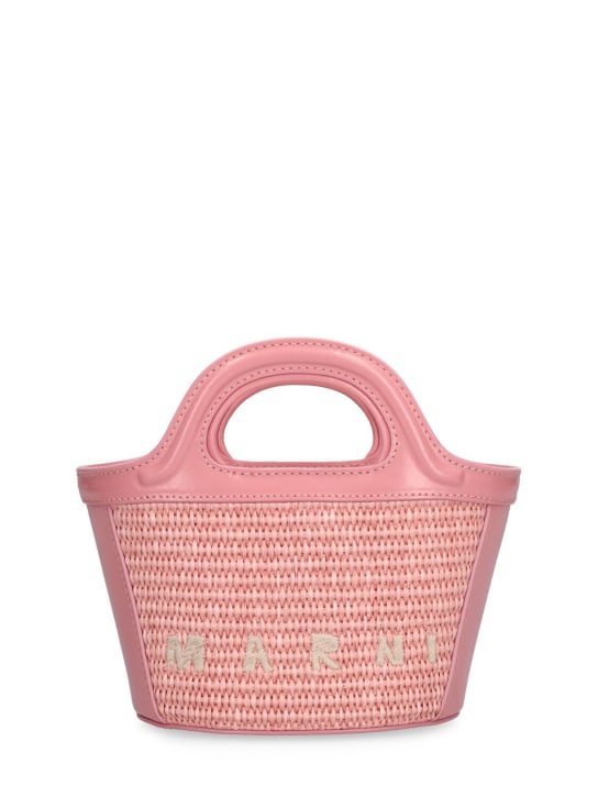 Marni: Micro Tropicalia raffia effect bag - Light Pink - women_0 | Luisa Via Roma