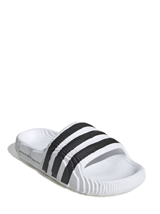 adidas Originals: Adilette 22 slide sandals - White/Black - men_1 | Luisa Via Roma