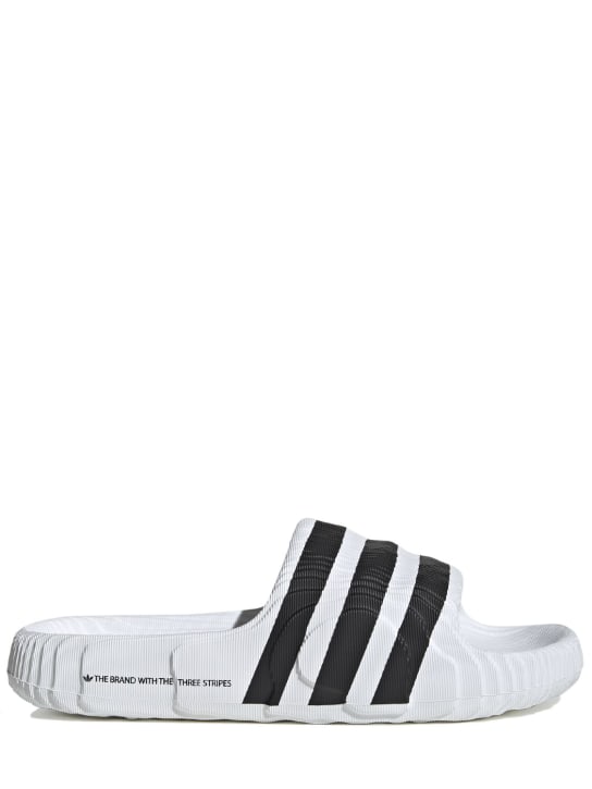 adidas Originals: Adilette 22 slide sandals - Beyaz/Siyah - men_0 | Luisa Via Roma