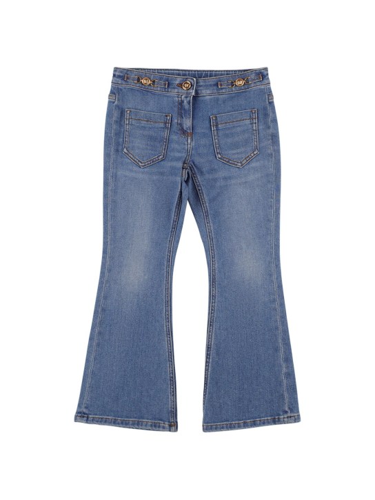 Versace: Cotton denim jeans - Kot - kids-girls_0 | Luisa Via Roma