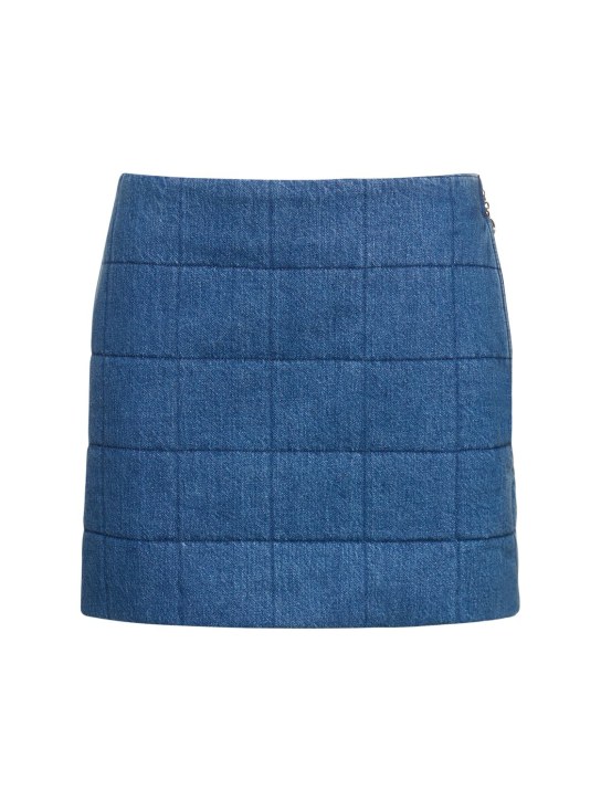 Gucci: Quilted denim skirt - Mavi - women_0 | Luisa Via Roma