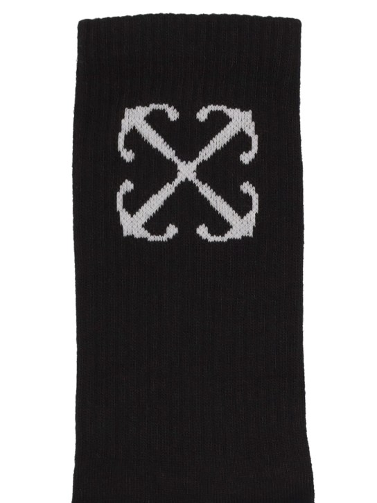 Off-White: Socken aus Baumwollmischung „Arrow“ - Schwarz - men_1 | Luisa Via Roma