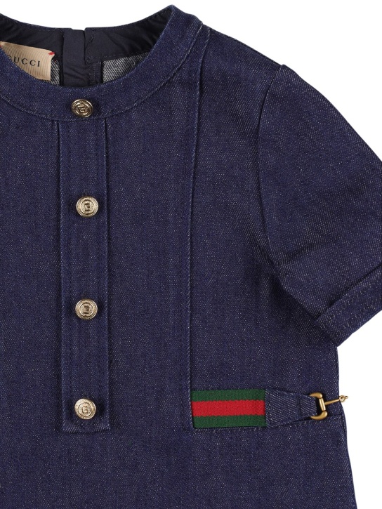 Gucci: Vestido de algodón denim - Azul Oscuro - kids-girls_1 | Luisa Via Roma