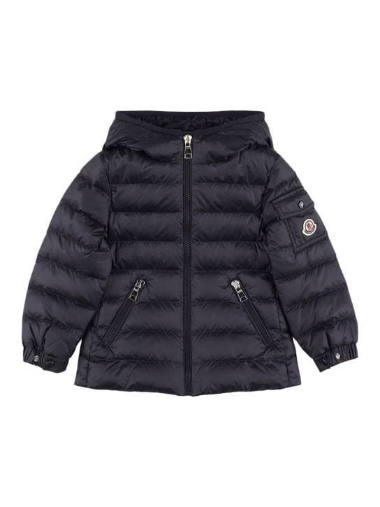 Moncler: Bluma nylon down jacket - ブルー - kids-girls_0 | Luisa Via Roma