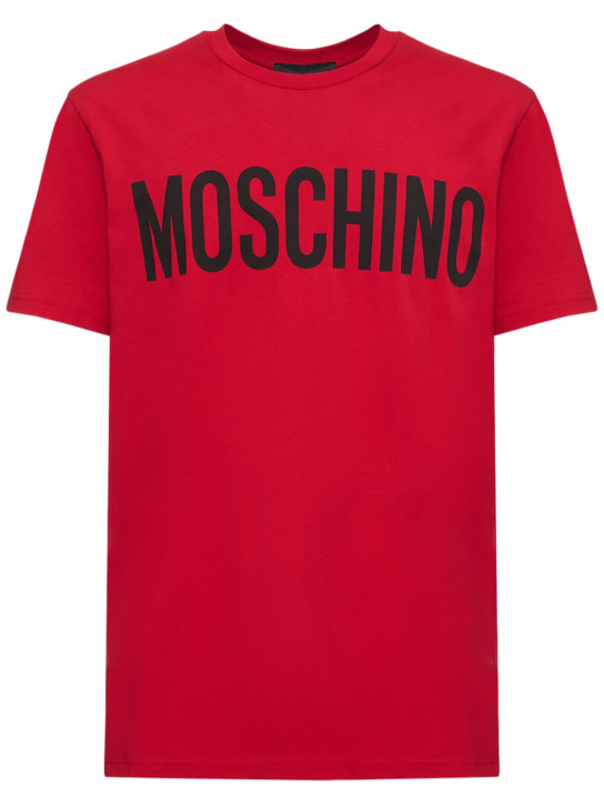 Moschino: コットンTシャツ - レッド - men_0 | Luisa Via Roma