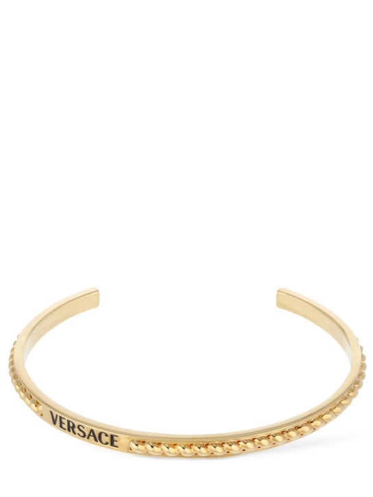 Versace: Metal logo bracelet - Altın Rengi - men_0 | Luisa Via Roma