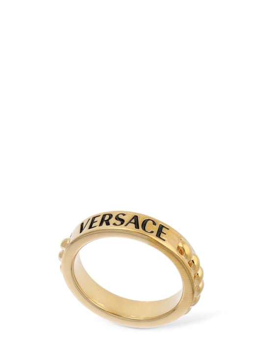 Versace: 金属logo环 - 金色 - women_0 | Luisa Via Roma