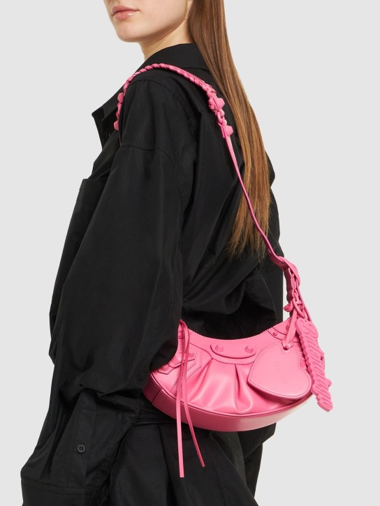 Balenciaga: XS Le Cagole leather shoulder bag - Bright Pink - women_1 | Luisa Via Roma