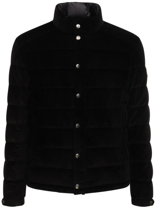 Moncler: Rochebrune cotton down jacket - 블랙 - men_0 | Luisa Via Roma
